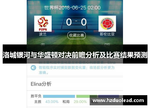 洛城银河与华盛顿对决前瞻分析及比赛结果预测
